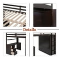 thumbnail image 4 of Bellemave Full Size Loft Bed with Desk and Storage Wardrobe, Drawers, Wood High Loft Bed for Teens(Retro Espresso), 4 of 10