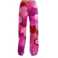 thumbnail image 3 of Women's Casual Valentine's Day Printed Pajama Pants, Flannel Sleepwear Lounge Pants for Women, Soft Comfortable Sleep Pants, Holiday Gift Pajamas,Hot Pink,M, 3 of 6