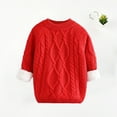 thumbnail image 3 of Scyoekwg Newborn Infants Toddler Baby Boys Girls Warm Sweaters Winter Fleece Thickened Sweaters Casual Round Neck Long Sleeve Solid Color Sweaters Pullover (Red,18 Months), 3 of 6
