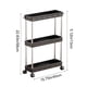 thumbnail image 3 of Carrito de almacenamiento con ruedas de 3 niveles | Organizador compacto con ruedas y ganchos | Estantería de plástico blanco o negro para cocina, dormitorio, baño y despensa, 3 of 6