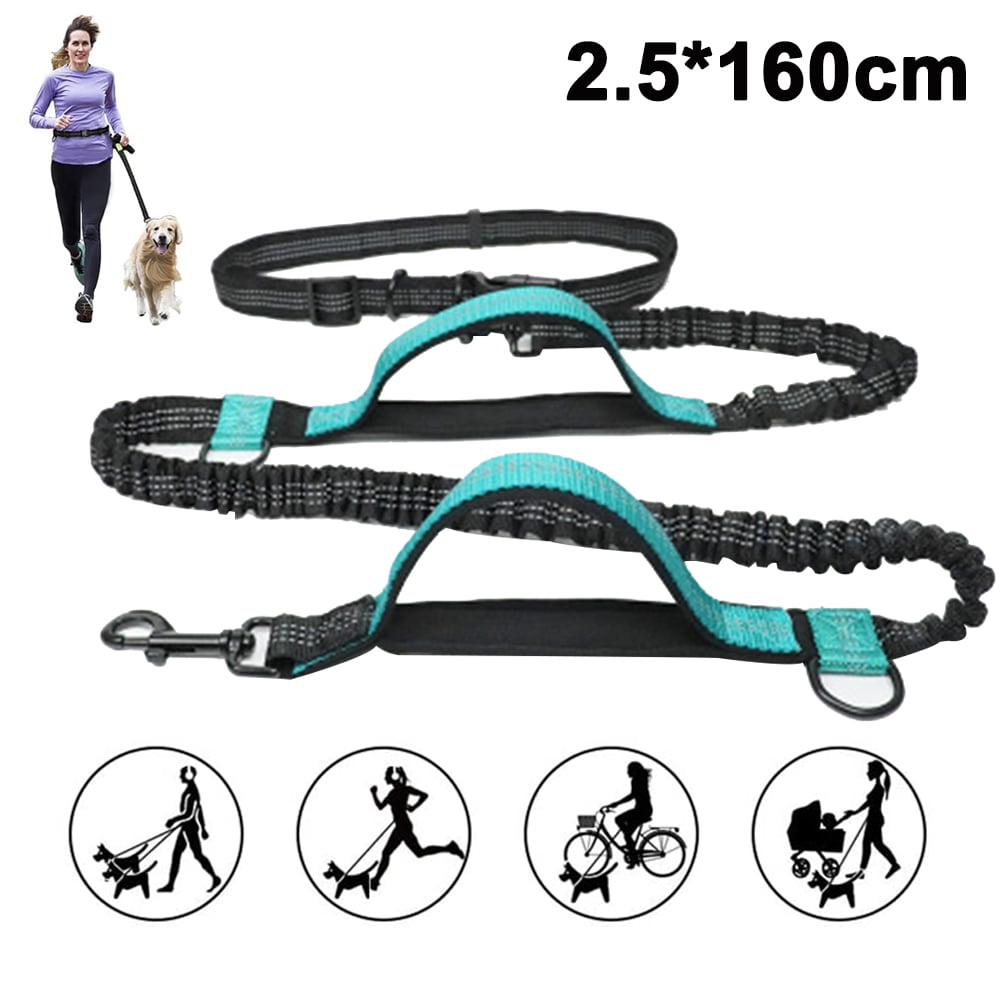 Hiking Training Walking Modern Retractable Bungee Leash Hands Free Dog Leash for Running Pale Pink