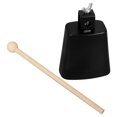 thumbnail image 1 of CNKOO 4 Inch Black Metal Cowbell Cow-bell Percussion Instrument for Drum Set Kit Accessory, 1 of 6