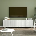 thumbnail image 2 of Modern White Particle Board MDF TV Stand Entertainment Center with Storage and 2 Drawers for 65 Inch TVs, 2 of 12