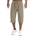 thumbnail image 1 of Innerwin Capri Pants Elastic Waist Men Yoga Pant Beach Solid Color Lightweight Capris Apricot S, 1 of 3