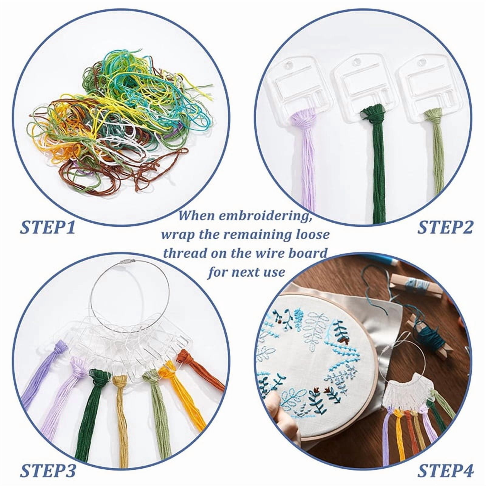 180pcs Acrylic Embroidery Floss Drop, Clear Embroidery Thread Organizers Slim Floss Bobbins - Thread Bobbins