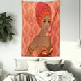 thumbnail image 2 of African Tapestry, Portrait of African Woman in Ethnic Dress Zulu Inspired Tribal Graphic Print, Wall Hanging for Bedroom Living Room Dorm Decor, 40W X 60L Inches, Scarlet Umber, by Ambesonne, 2 of 5