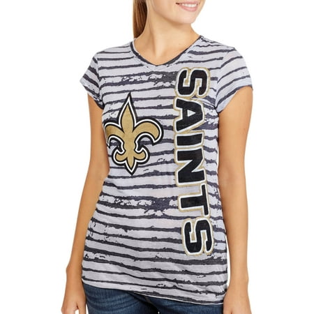 NFL Juniors Saints V Neck Short Sleeve Tee - Walmart.com