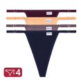 thumbnail image 3 of Bragas de algodón para mujer, ropa interior Sexy con parte trasera en T, lencería íntima de tiro bajo, tangas con correa ajustable, 4 unidades por juego, 3 of 5