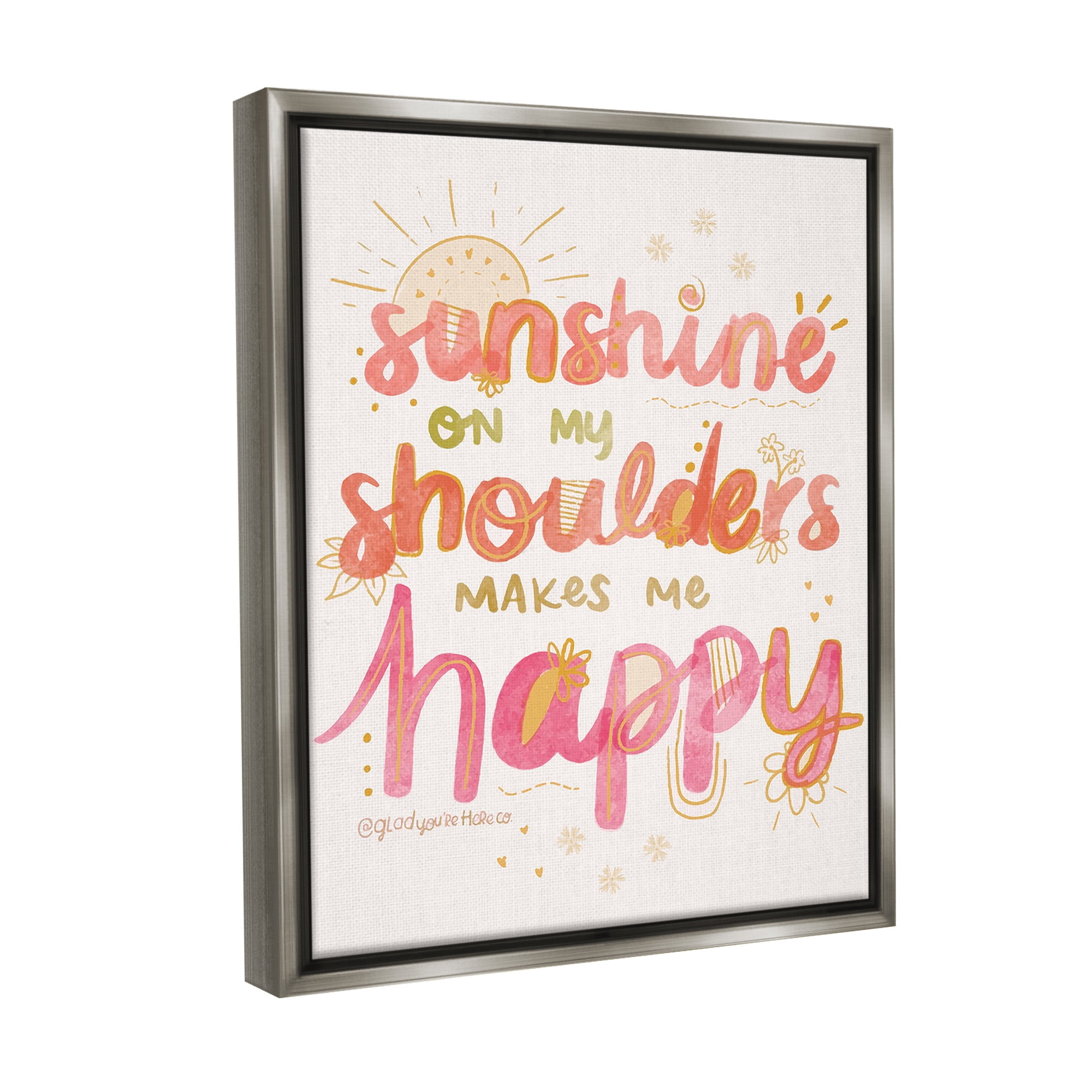 Stupell Industries Sunshine On My Shoulders Landscape Painting Gray Floater Framed Canvas Art Print Wall Art, 17 x 21
