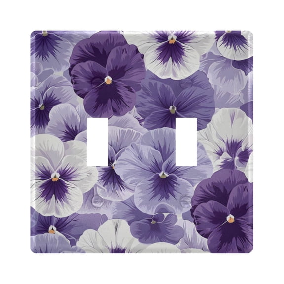 Dailycode Light Switch Plate Covers 2 Gang Wall Plate Plastics Outlet Covers for Kitchen Home Office Decor Beautiful Pansy Flowers