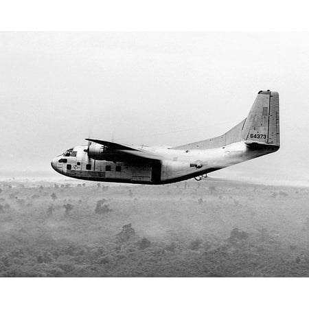 Fairchild C-123 in Flight Vietnam - 12x18 Inch Laminated Aviation Poster - Stunning Detail and Bold Colors
