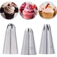 thumbnail image 1 of GFDYREE Piping Tips Set of 3, Star Pastry Decorating Tips Icing Piping Tips Set Frosting Icing Tips Cupcake Decorating Tip Set Kit Frosting Tip Nozzle 1M Open Star Piping Tip Closed Star Dec, 1 of 7