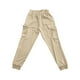 thumbnail image 5 of Pantalones largos para hombre, informales, a la moda, transpirables, con cintura elástica y múltiples bolsillos, pantalones cargo con cierre de velcro, pantalones de rayón para hombre., 5 of 9