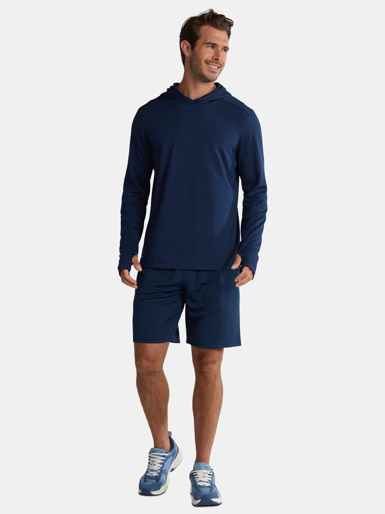 Athletic Works Men's & Big Men's Active Mesh Long Sleeve Hoodie, Sizes S-3XL