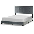 thumbnail image 4 of Glamour Home Auryon Modern Fabric Queen Bed with Button Tufting in Silver Gray, 4 of 5