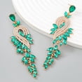 thumbnail image 2 of Pendientes de diseño de moda de aleación de diamantes con hojas geométricas de diamantes de colores pendientes femeninos, 2 of 6