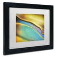 thumbnail image 3 of Trademark Fine Art 'Yellow and Aqua Blue Flow' Canvas Art by Cora Niele, White Matte, Black Frame, 3 of 4