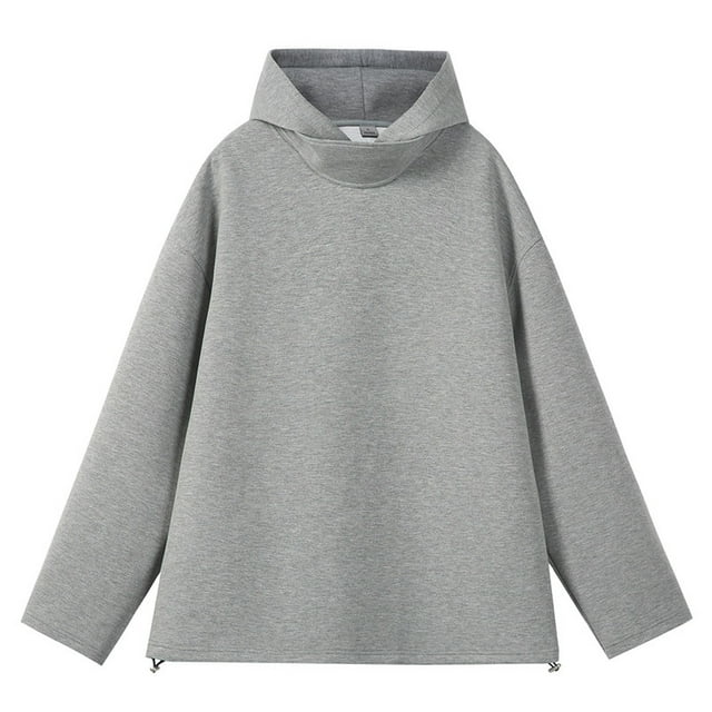 MHFRRA Sudadera con Capucha Informal para Hombre, Suave, Cómoda, Holgada, para Uso Diario, Ligera, Transpirable, de Manga Larga Gris