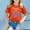 Orange, variant on Girls Shirts Size 14-16 Printed Round Neck Short Sleeve Cotton Tee Tops Baggy Back To School Shirt for Girls Dressy Casual Summer Tops