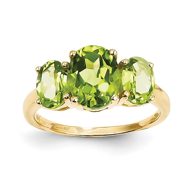 14k Peridot Oval Ring by Saris and Things QG
