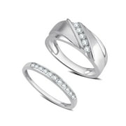 1/2 Carat T.W. Diamond 10K White Gold Wedding Bands