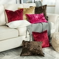 thumbnail image 3 of Holiday Deal Selection Phantoscope Shiny Crushed Trimmed Velvet Decorative Throw Pillow Cover for Bed and Couch, 12" x 20", Hot Pink, 2 Pack, 3 of 3
