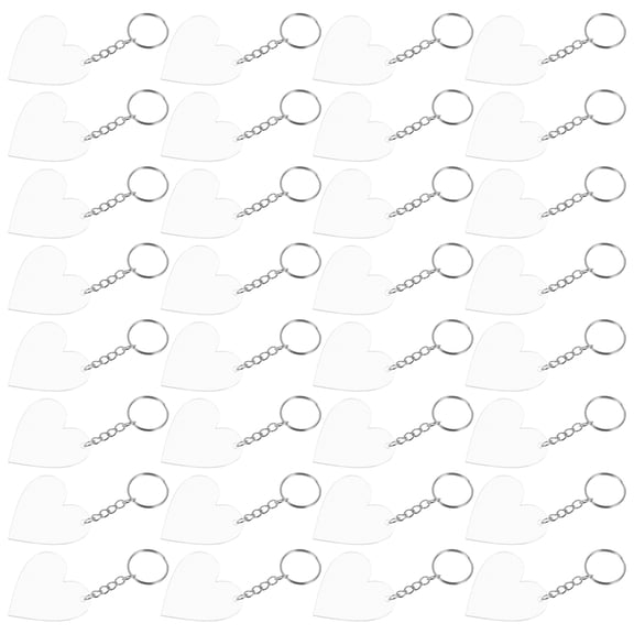 LOLIPPYY 90Pcs Clear Heart Acrylic Keychain Blanks for Wedding Party Ornaments and Decorations