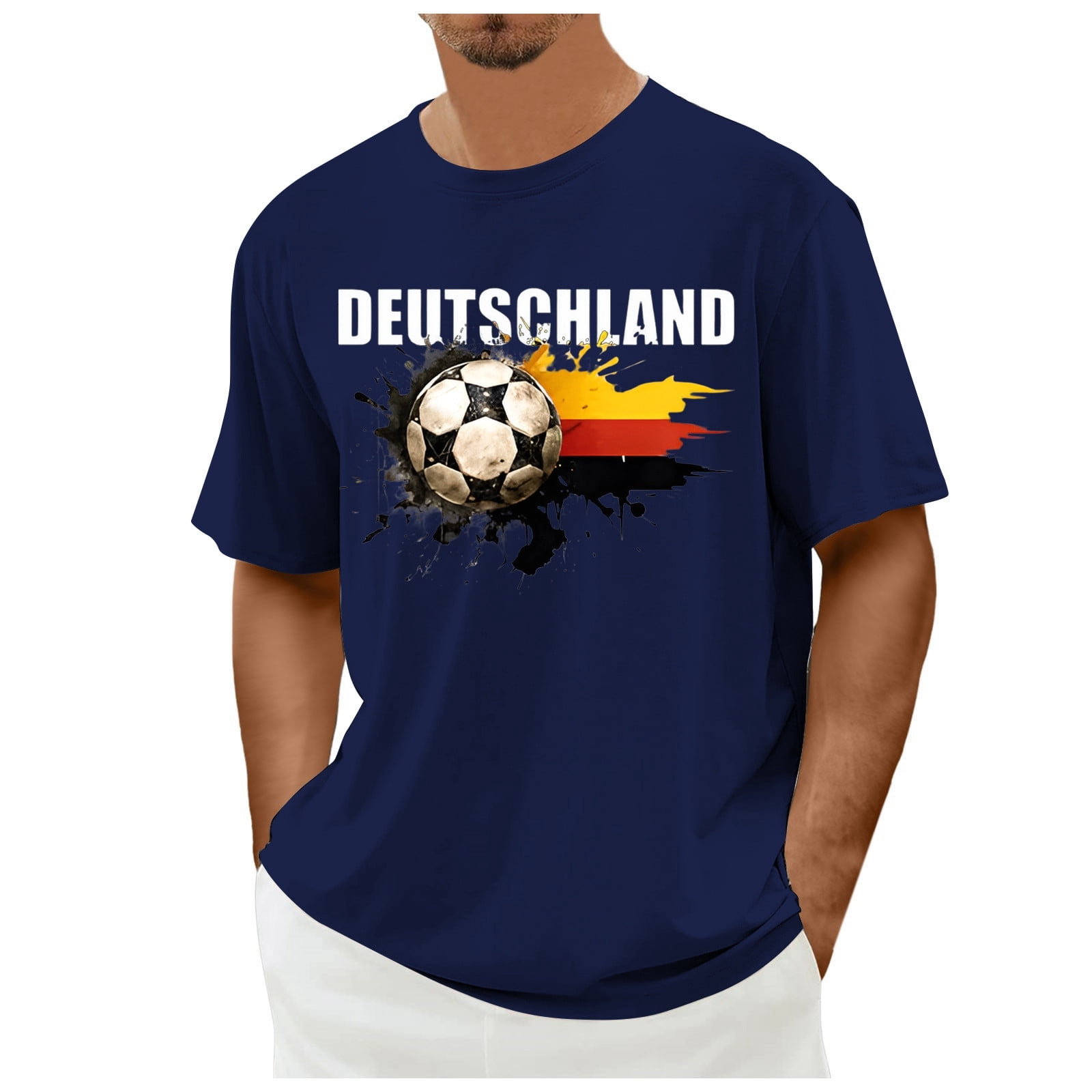 YuanDiann T-Shirt Supporters Allemagne Euro 2024 - Drapeau National Impression 3D Respirant Homme Femme