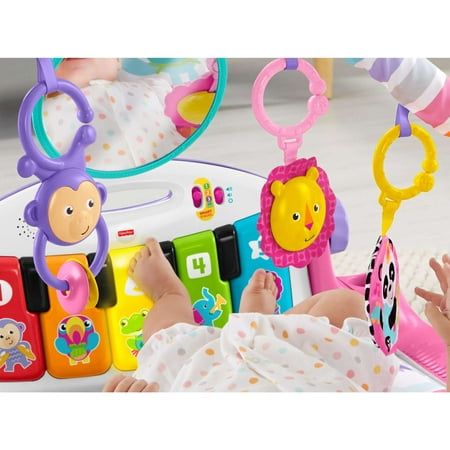 Fisher-Price - Deluxe Kick & Play Piano Gym - Pink/Yellow/White