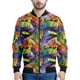 thumbnail image 4 of Chaqueta bomber con estampado de hojas tropicales en flor para hombre, sudadera de manga larga en 3D, chaqueta bomber de calle de gran tamaño con cremallera, 4 of 4