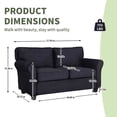 thumbnail image 6 of BOFANG 57" Corduroy Loveseat, Removable Seat & Back Cushions, Easy Assembly Compact Sofa,Black, 6 of 9