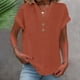 thumbnail image 2 of Camisa gris para mujer,Camiseta de cuello en V para mujer, blusa informal holgada, mezcla de algodón y lino, manga larga para uso diario, sopatenor, 2 of 9