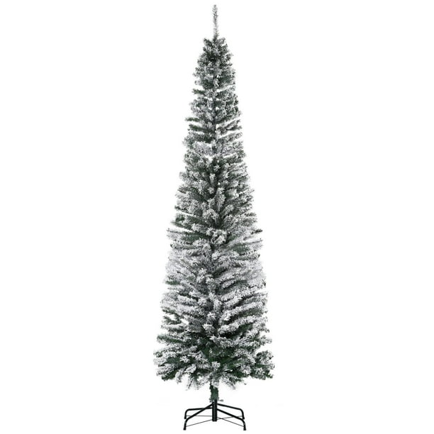 Árbol de Navidad HOMCOM, flocado en nieve, 2,3 m, con 738 puntas, color verde