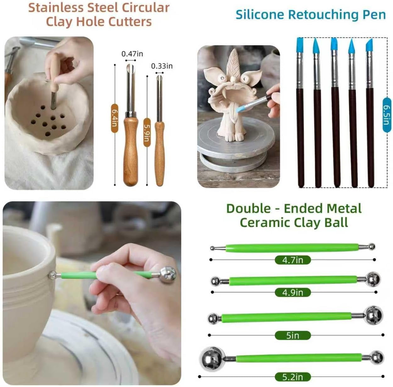 36 PCS Clay Tool, Sculpting Tools Kit, Pottery Can be Used for Stippling, Carving, Molding, and Shaping Crafts, Beginners, Hobbyists, Artists