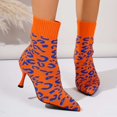 thumbnail image 5 of SACFOF Women's Kitten Heel Ankle Boots Stretchy Knit Open Toe High Sexy 2.87 Inches Stiletto for Dressy and Everyday, 5 of 7