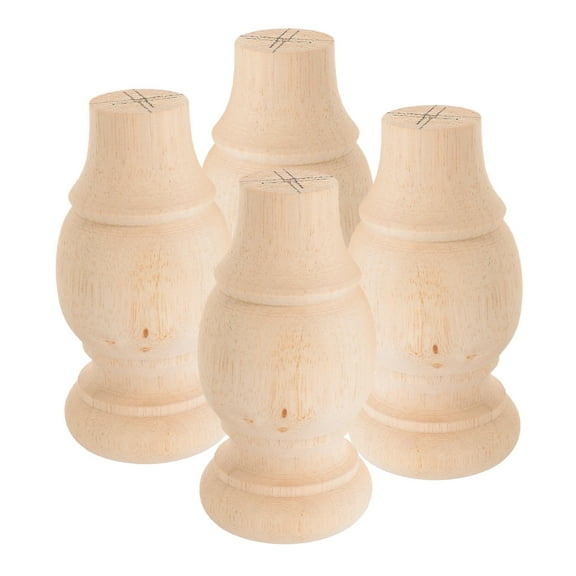 CATIEBYE 4pcs Round Solid Wood Furniture Legs Beige for Office Chairs Sofas Tables Replacement