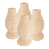 CATIEBYE 4pcs Round Solid Wood Furniture Legs Beige for Office Chairs Sofas Tables Replacement