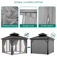 thumbnail image 4 of Luku 10x12FT Outdoor Hardtop Gazebo with Galvanized Iron Roof, Sturdy Aluminum Frame, Netting & Curtains, Wind Snow Resistant Permanent Gazebo for Patio, Lawn, Pool, Deck, 4 of 7