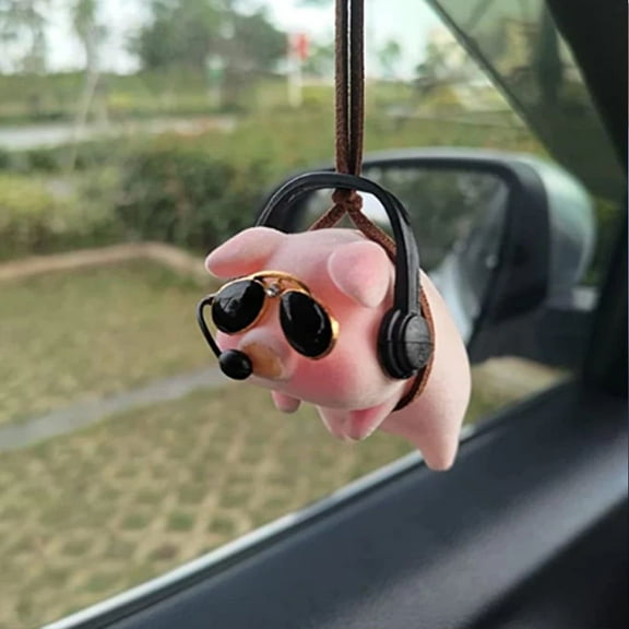 Stylish Car Ornament Cute PandaPig Auto Rearview Mirror Pendant Fine Workmanship Perfect for Friends and Family
