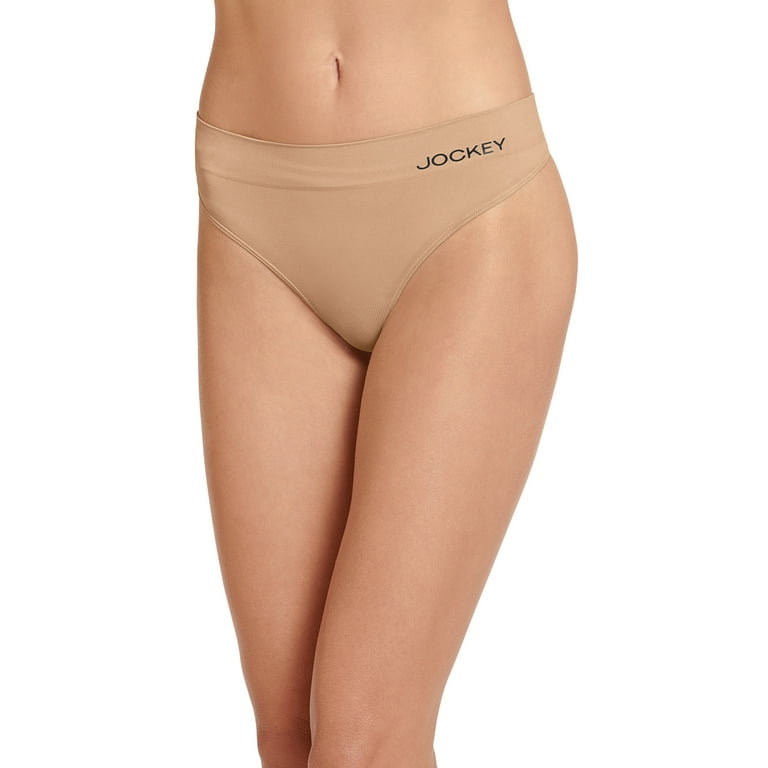 3 Jockey Women's Invisible Edge Microfiber Thong Underwear Size