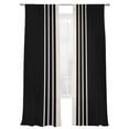thumbnail image 2 of Black Beige Striped Semi Sheer Curtains 108 Inch Length 2 Panels Set, Modern Farmhouse Retro Lines Sheer Kitchen Curtain Privacy Voile Window Curtain for Living Room Bedroom Rod Pocket Drapes, 2 of 7