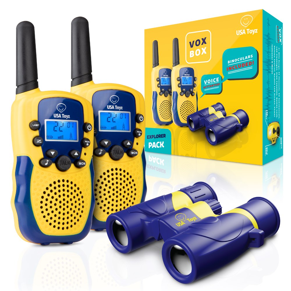 USA Toyz Walkie Talkies for Kids with Kids Binoculars Set Voice