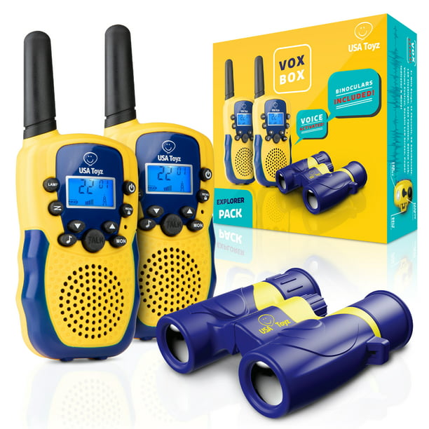USA Toyz Walkie Talkies | Voice Activated Kids Walkie Talkies, 3+ Mile  Range with Binoculars Set and Carry Case