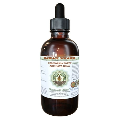 California Poppy and Kava Kava Glycerite, Organic California Poppy (Eschscholzia Californica) and Kava Kava (Piper Methysticum) Dried Root Alcohol-Free Liquid Extract, Glycerite Herbal Supplement