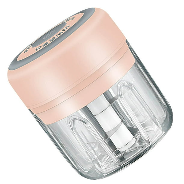 Yuarrent Triturador de ajo, máquina eléctrica inalámbrica para prensa de ajo, trituradora de verduras Cocina y Comedor rosado 250ML