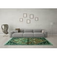 thumbnail image 3 of Ahgly Company Machine Washable Indoor Rectangle Persian Turquoise Blue Traditional Area Rugs, 3' x 5', 3 of 4