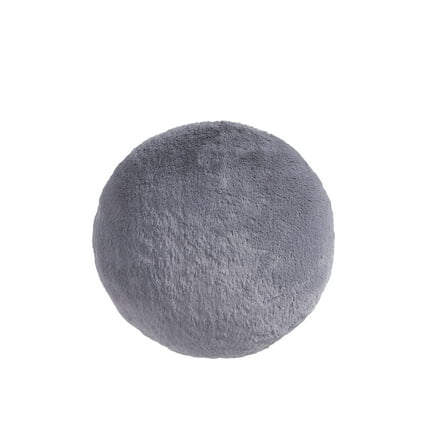 Mainstays Decorative Fur Round Pillow, 16" Round Round, Soothing Grey
