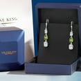 thumbnail image 5 of Gem Stone King 925 Sterling Silver White Topaz 3 Stone Dangle Earrings for Women (6.00 Cttw, Gemstone November Birthstone, Oval 8X6MM, 7X5MM and 6X4MM), 5 of 6