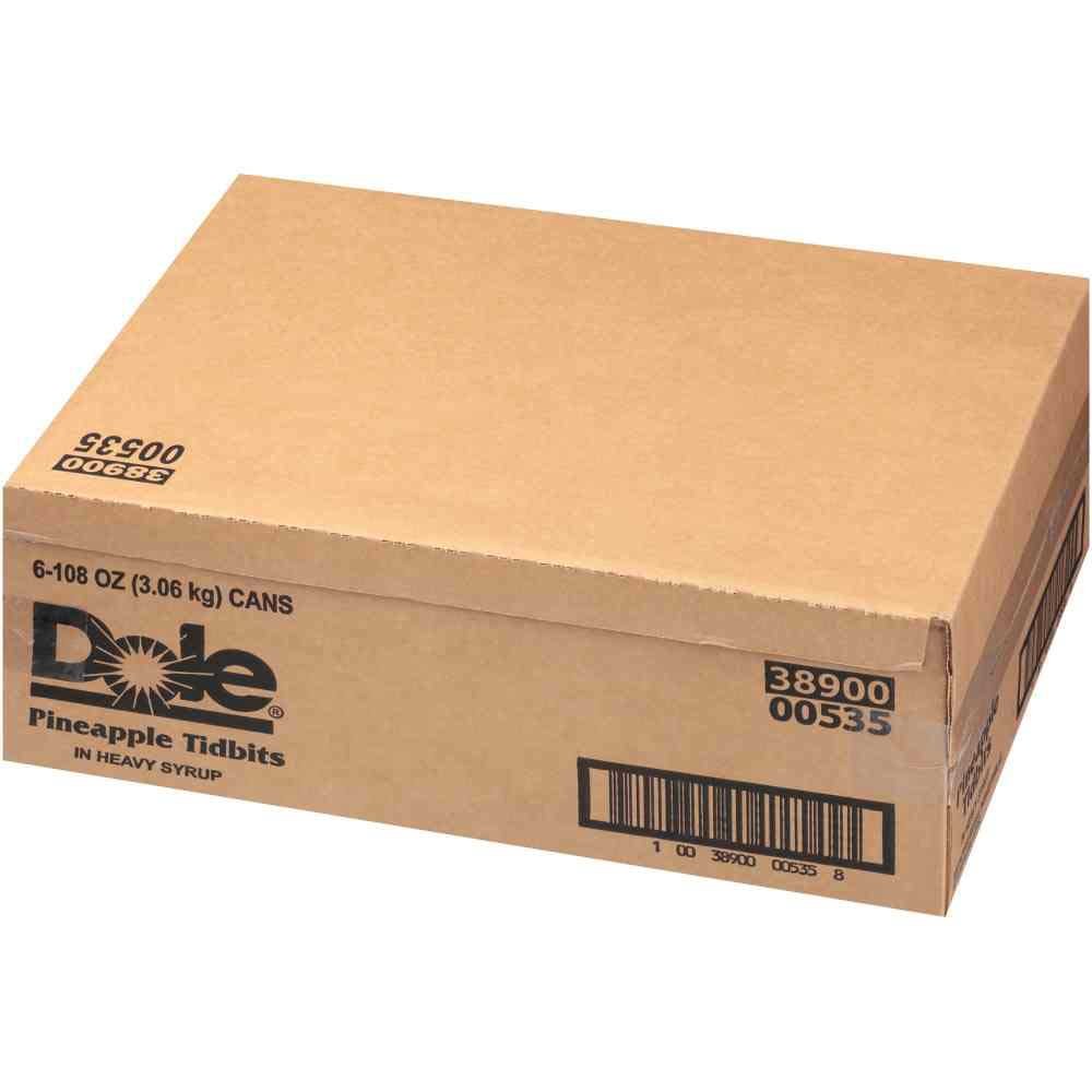 Dole Pineapple Tidbits Fancy In Heavy Syrup, 106 Ounce - 6 per case.