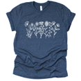 thumbnail image 2 of Women's Floral Tee Wildflower Graphic T Shirt Summer Flower Casual Loose Top Crew Neck Short Sleeve Shirts Tees (Navy-3X Large), 2 of 7